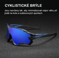 Cyklistické brýle KINGSEVEN LS911 TMAVĚ MODRO - ČERNÁ / SKLO MODRÉ C01